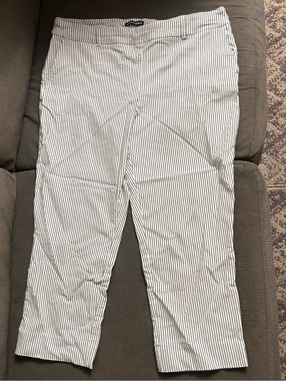 Women’s White and Black Pinstripe Pants